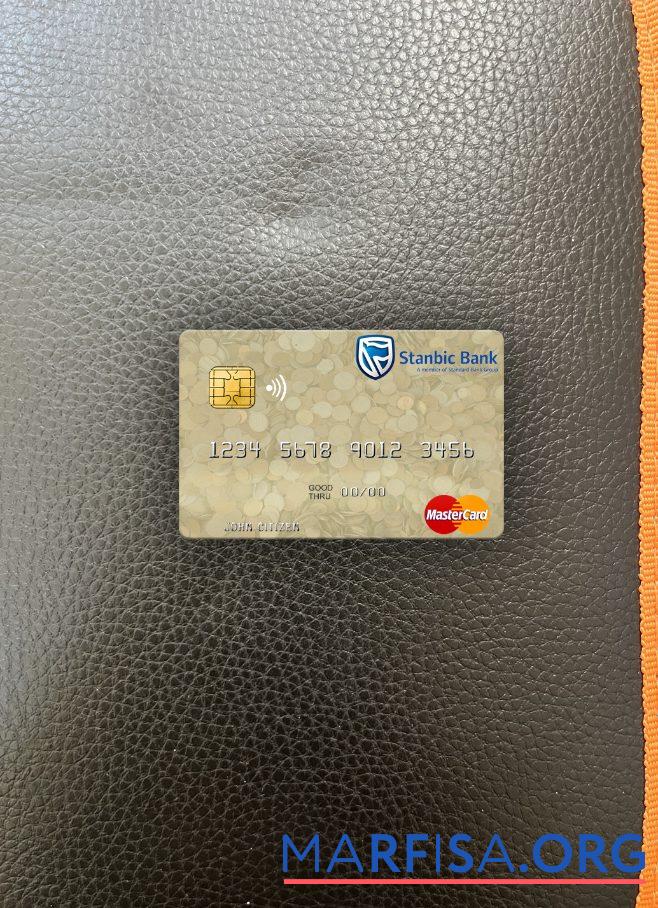 Blank Zimbabwe Stanbic Bank mastercard photolook front download for verification